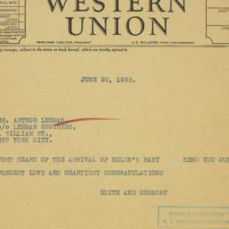 Letter: 1933 June 20