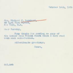 Letter: 1939 October 14