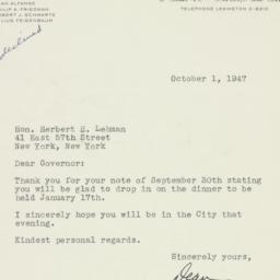 Letter: 1947 October 1
