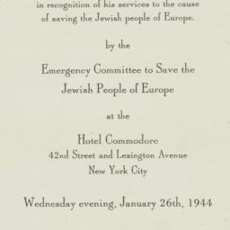 Invitation: 1944 January 26