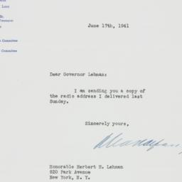 Letter: 1941 June 17