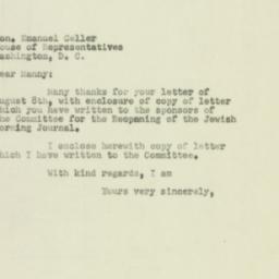 Letter: 1951 August 11