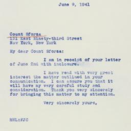Letter: 1941 June 9