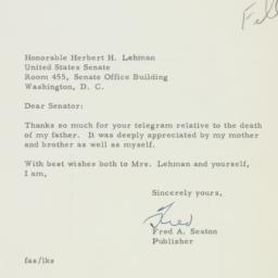Letter: 1952 December 12