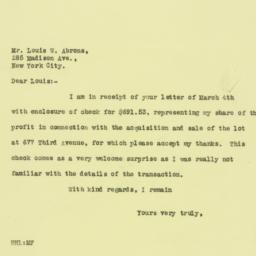 Letter: 1926 March 5