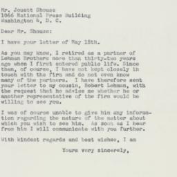 Letter: 1961 May 19