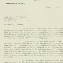Letter: 1928 June 12