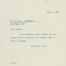 Letter: 1937 July 7