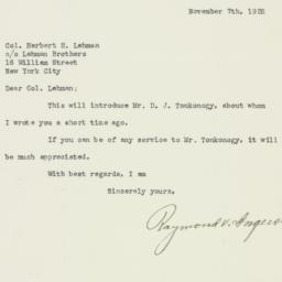 Letter: 1925 November 7