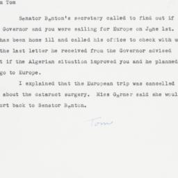 Memorandum: 1962 May 28