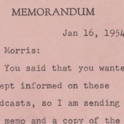 Memorandum: 1954 January 16