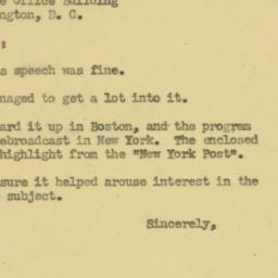 Letter: 1952 May 26