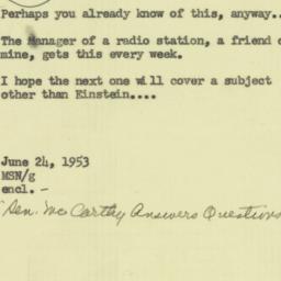 Note: 1953 June 24