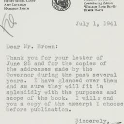 Letter: 1941 July 1