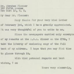 Letter: 1950 February 9