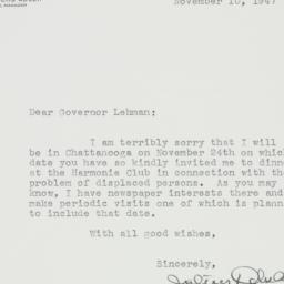 Letter: 1947 November 10