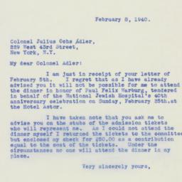 Letter: 1940 February 8