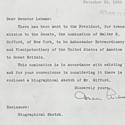 Letter: 1950 November 28