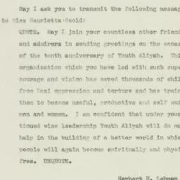 Telegram: 1944 March 7