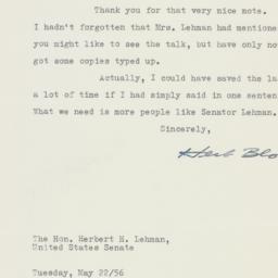 Letter: 1956 May 22