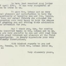 Letter: 1954 April 30