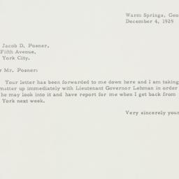 Letter: 1929 December 4