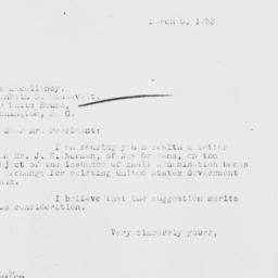 Letter: 1933 March 5