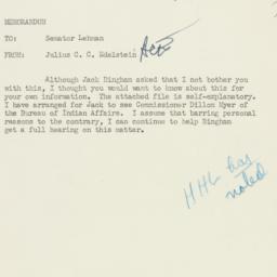 Memorandum: 1950 December 2