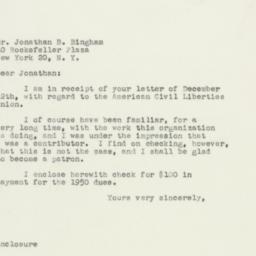 Letter: 1949 December 19