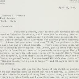 Letter: 1958 April 24