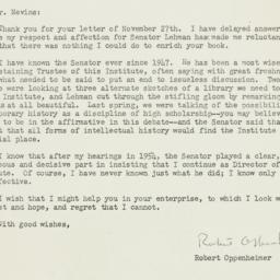 Letter: 1961 December 19