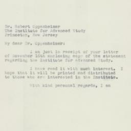 Letter: 1951 November 23