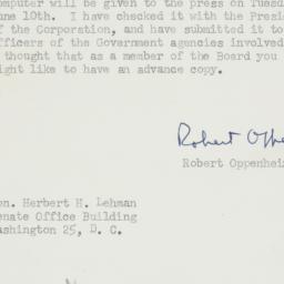 Letter: 1952 June 5