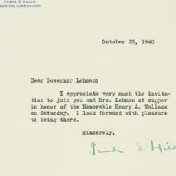 Letter: 1940 October 23