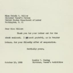 Letter: 1950 October 10
