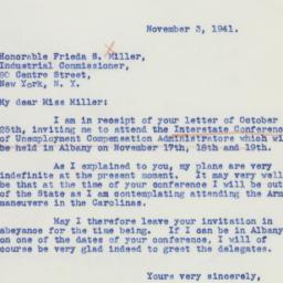 Letter: 1941 November 3