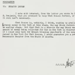 Memorandum: 1958 October 7
