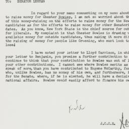 Memorandum: 1958 October 10
