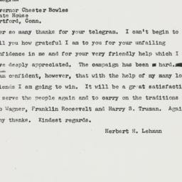 Telegram: 1949 November 7