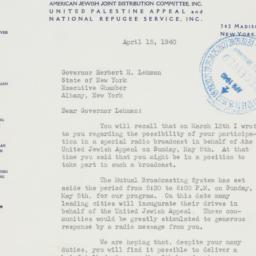 Letter: 1940 April 15