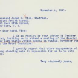 Letter: 1941 November 4