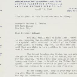 Letter: 1940 April 19