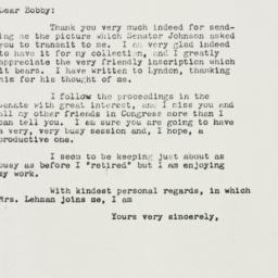Memorandum: 1960 January 8