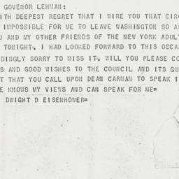 Telegram: 1948 December 1