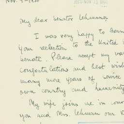 Letter: 1950 November 9