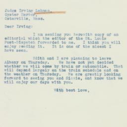 Letter: 1938 July 19