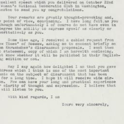 Letter: 1959 November 5