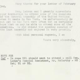 Letter: 1953 February 11