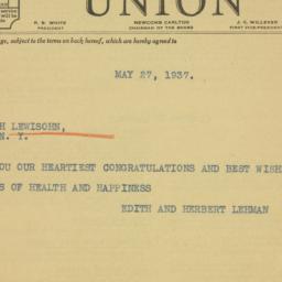 Letter: 1937 May 27