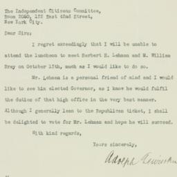 Letter: 1932 October 11